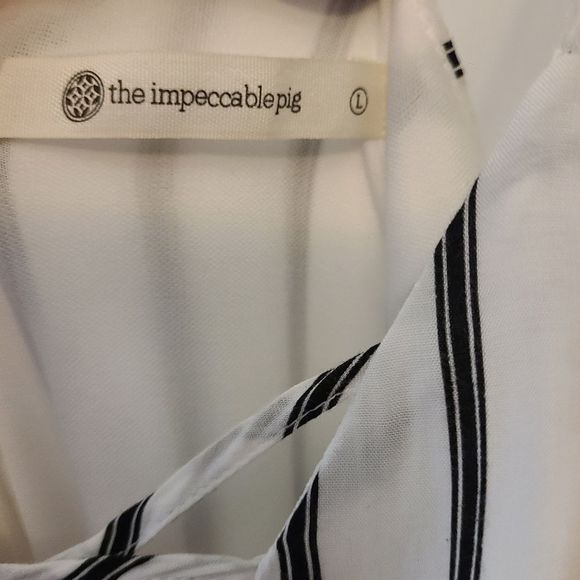 Impeccable Pig black & white Striped Maxi Romper Jumpsuit - Picture 14 of 17